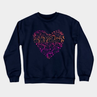 Neon Unicorns Heart Crewneck Sweatshirt